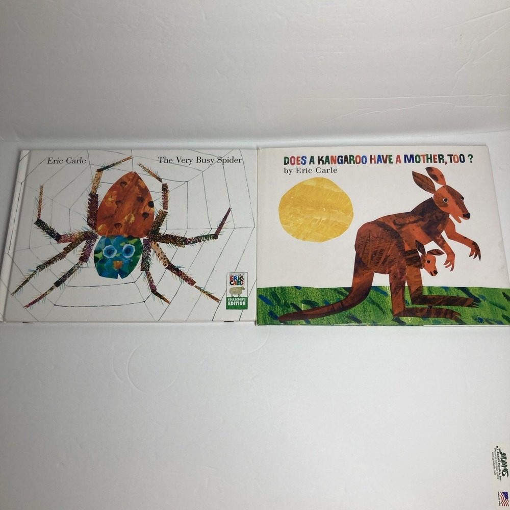 Lot Of Two Eric Carle Books The Very Busy Spider Does A Kangaroo Have A Mother